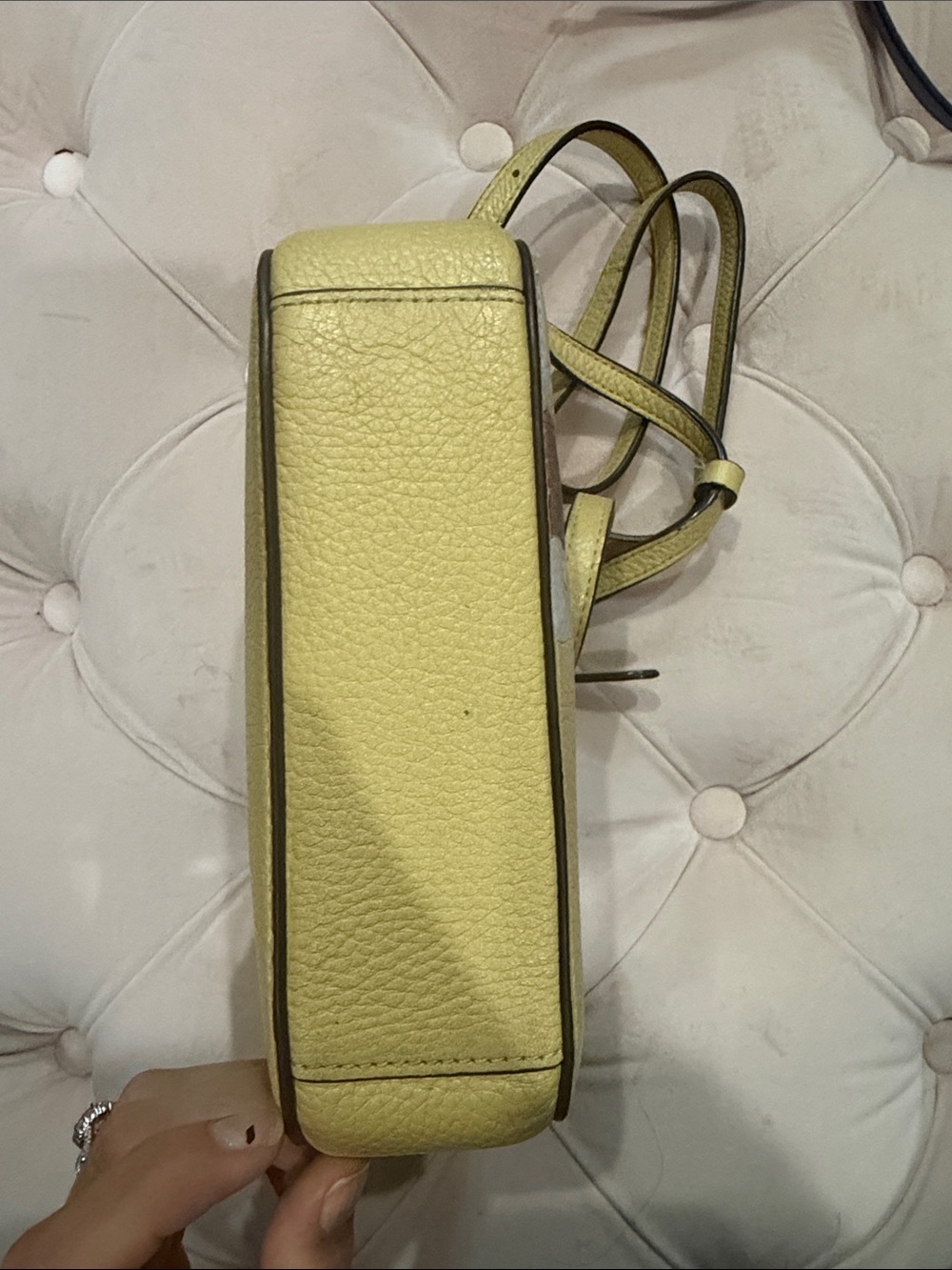 Coach Yellow Pebbled Leather Crossbody with Belle Motif - Picture 5 of 6